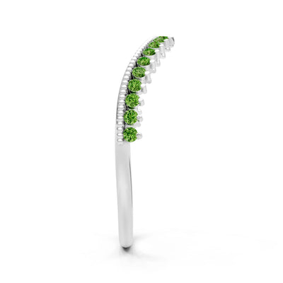 Peridot Dainty Tiara Contour Stacking Ring