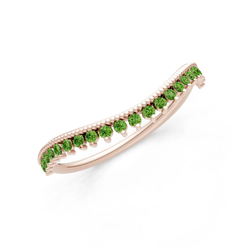 Peridot Dainty Tiara Contour Stacking Ring