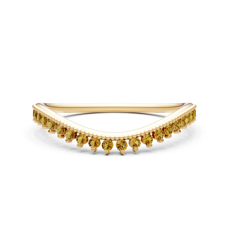 Citrine Dainty Tiara Contour Stacking Ring