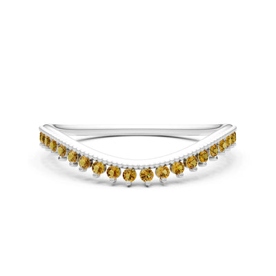 Citrine Dainty Tiara Contour Stacking Ring