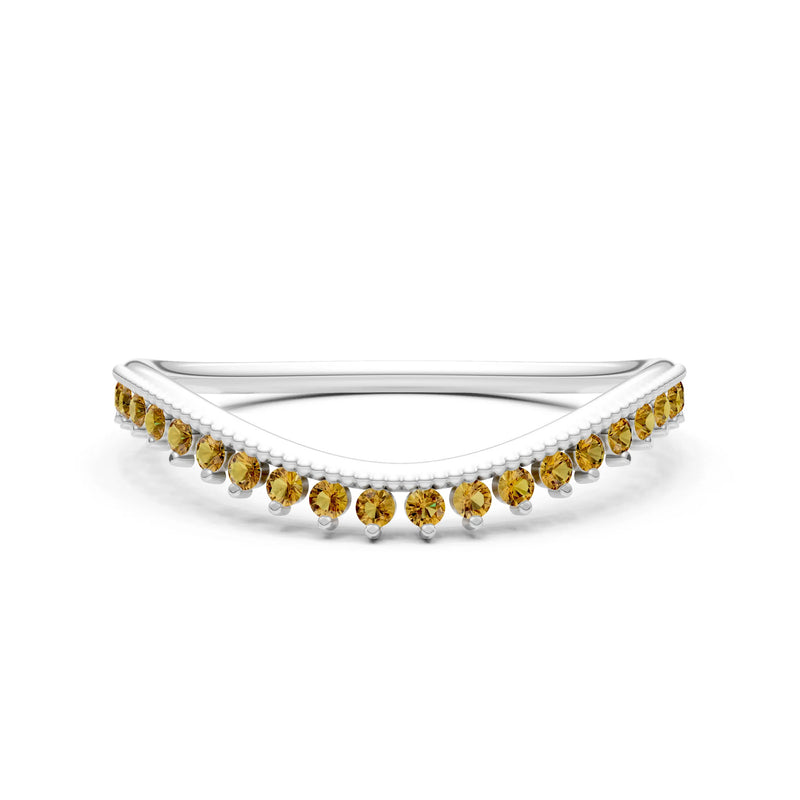 Citrine Dainty Tiara Contour Stacking Ring