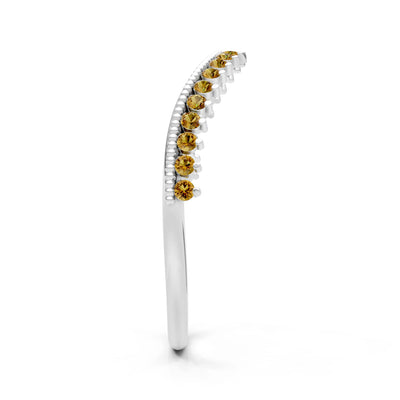 Citrine Dainty Tiara Contour Stacking Ring