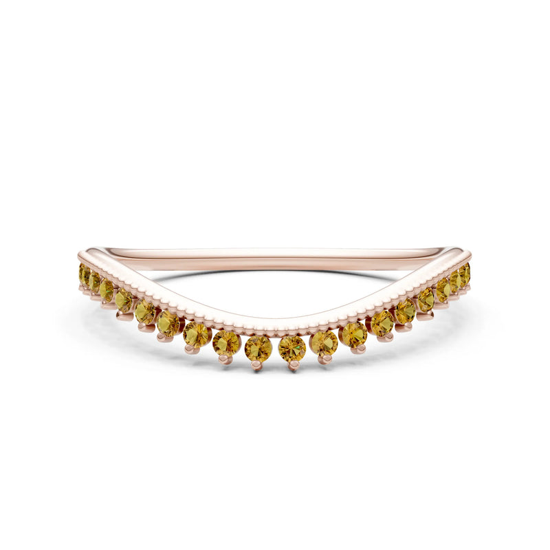 Citrine Dainty Tiara Contour Stacking Ring