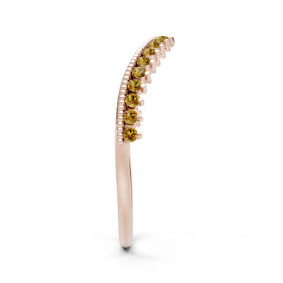 Citrine Dainty Tiara Contour Stacking Ring