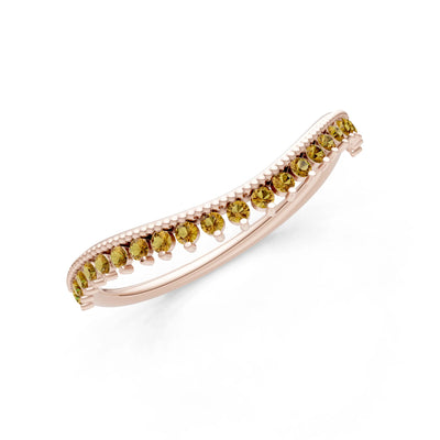 Citrine Dainty Tiara Contour Stacking Ring