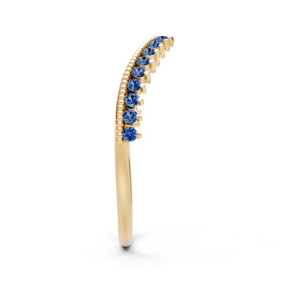 London Blue Topaz Dainty Tiara Contour Stacking Ring