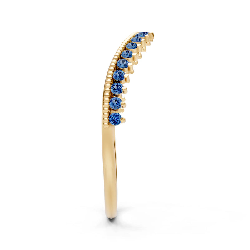 London Blue Topaz Dainty Tiara Contour Stacking Ring
