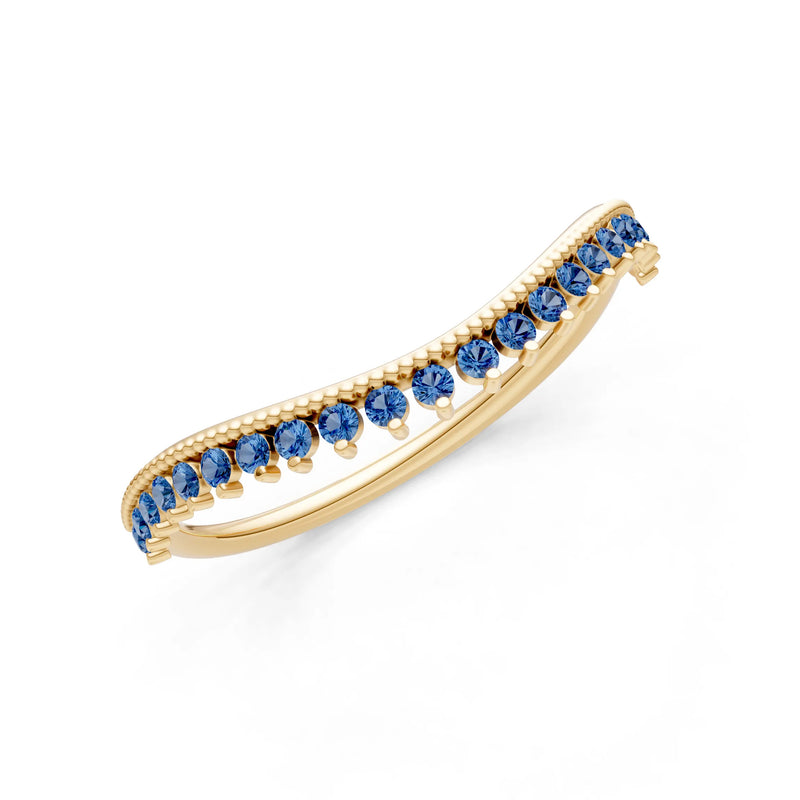 London Blue Topaz Dainty Tiara Contour Stacking Ring