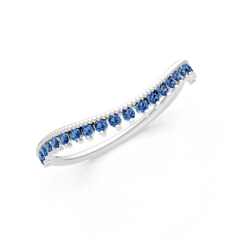London Blue Topaz Dainty Tiara Contour Stacking Ring
