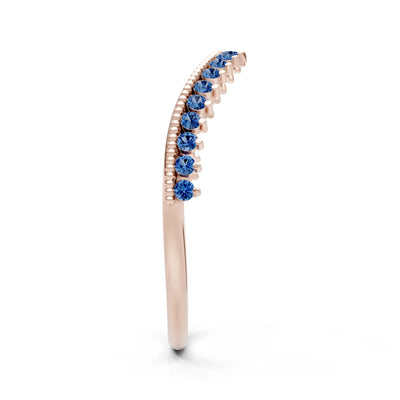 London Blue Topaz Dainty Tiara Contour Stacking Ring