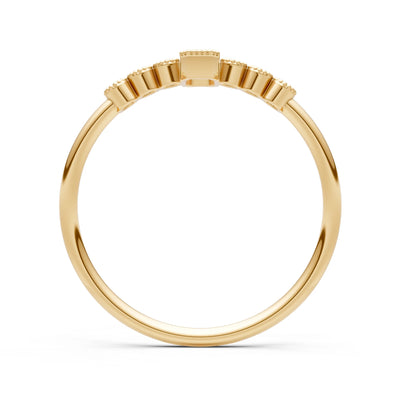 Diamond Dainty Bezel Emerald Set Cluster Ring