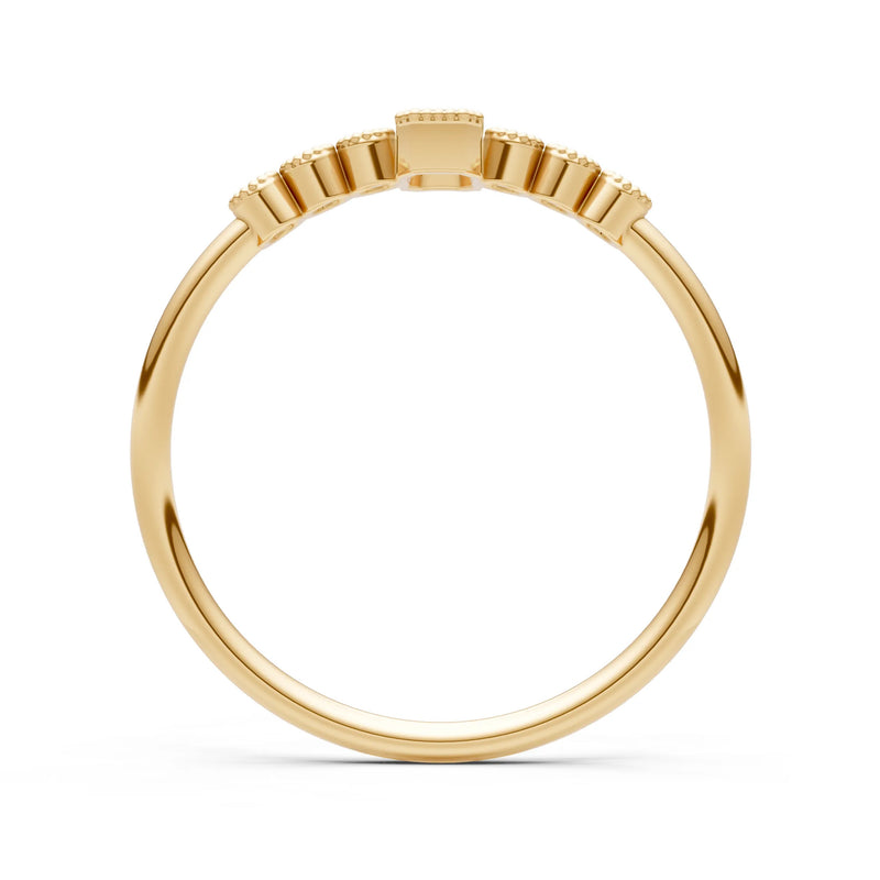 Diamond Dainty Bezel Emerald Set Cluster Ring