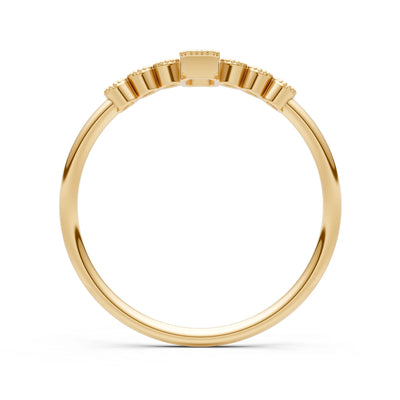 Dainty Bezel Emerald Set Cluster Ring