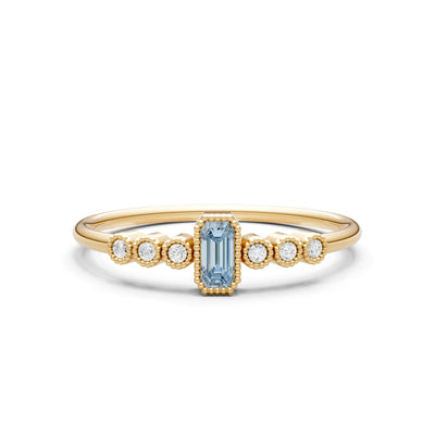Dainty Bezel Emerald Set Cluster Ring
