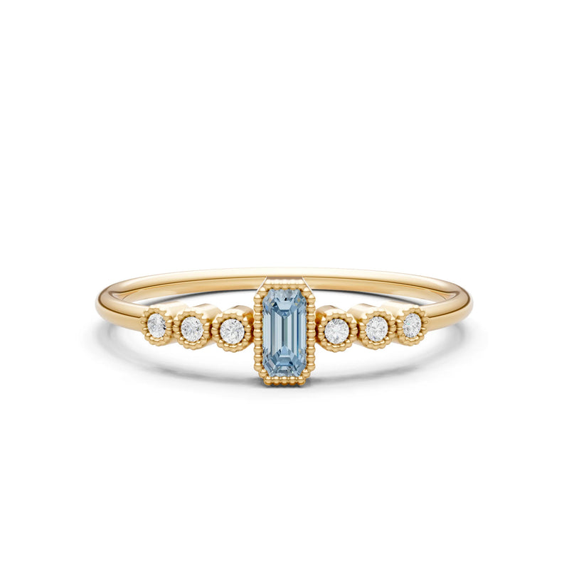 Dainty Bezel Emerald Set Cluster Ring