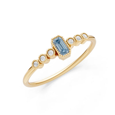 Dainty Bezel Emerald Set Cluster Ring