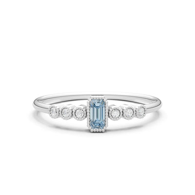 Dainty Bezel Emerald Set Cluster Ring