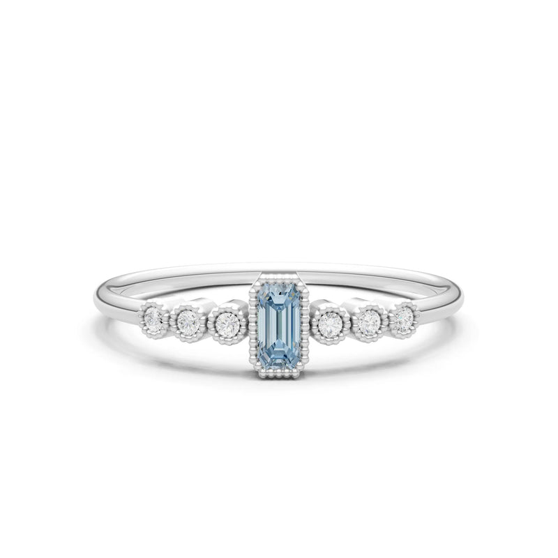 Dainty Bezel Emerald Set Cluster Ring