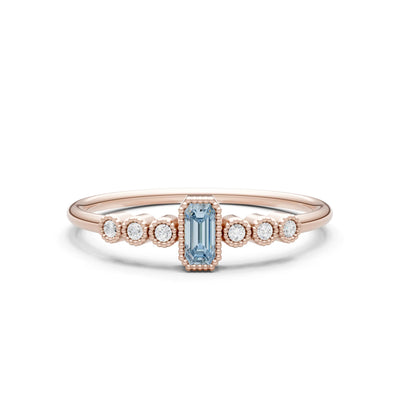 Dainty Bezel Emerald Set Cluster Ring