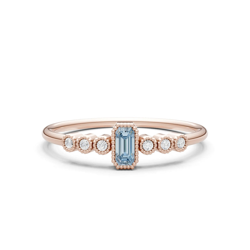 Dainty Bezel Emerald Set Cluster Ring