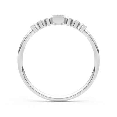Citrine Dainty Bezel Emerald Set Cluster Ring