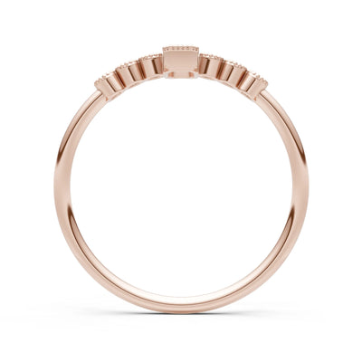 Citrine Dainty Bezel Emerald Set Cluster Ring