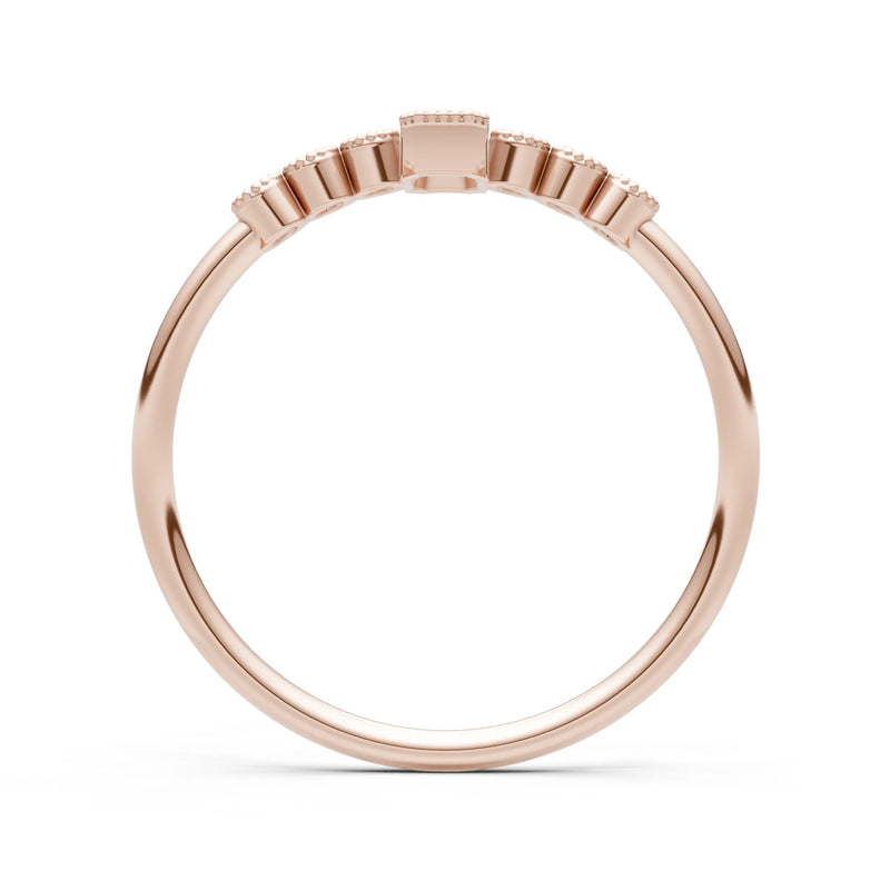 Citrine Dainty Bezel Emerald Set Cluster Ring