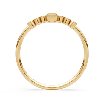 Dainty Bezel Emerald Set Cluster Ring
