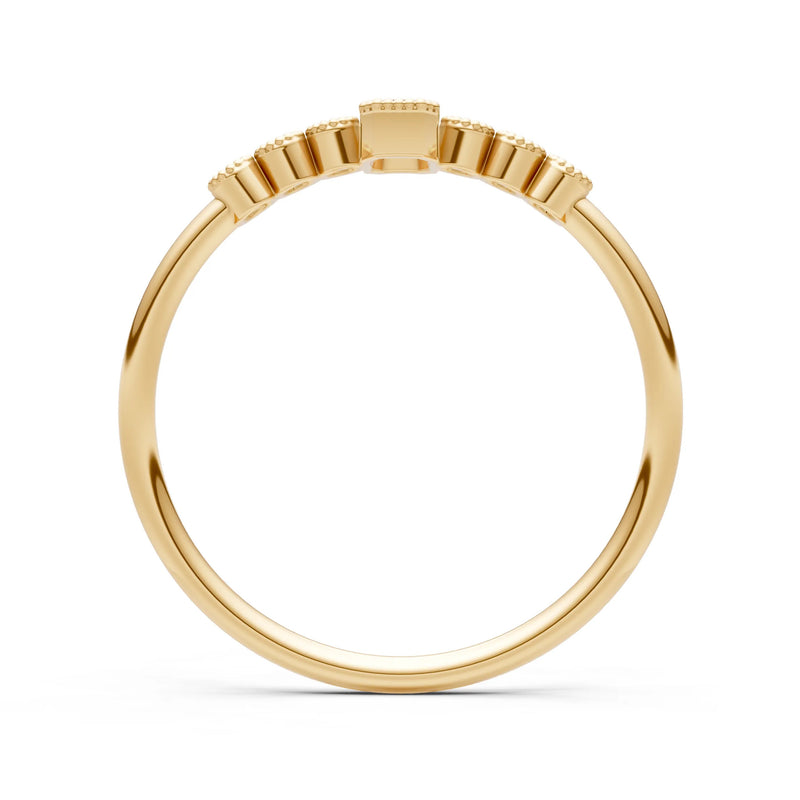 Dainty Bezel Emerald Set Cluster Ring