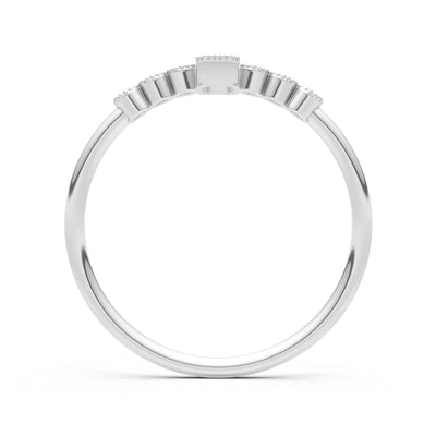 London Blue Topaz Dainty Bezel Emerald Set Cluster Ring