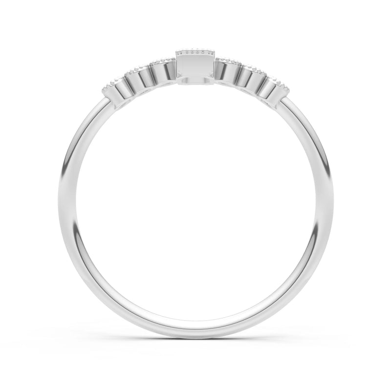 London Blue Topaz Dainty Bezel Emerald Set Cluster Ring