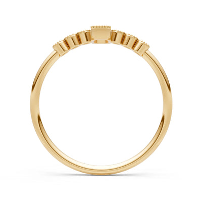 Dainty Bezel Emerald Set Cluster Ring
