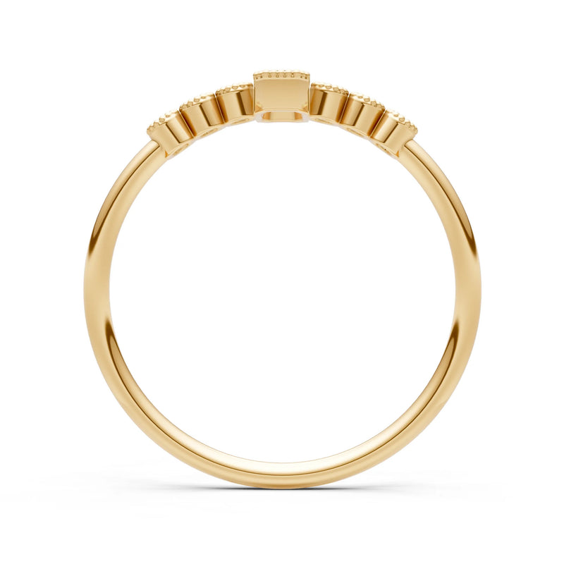 Dainty Bezel Emerald Set Cluster Ring