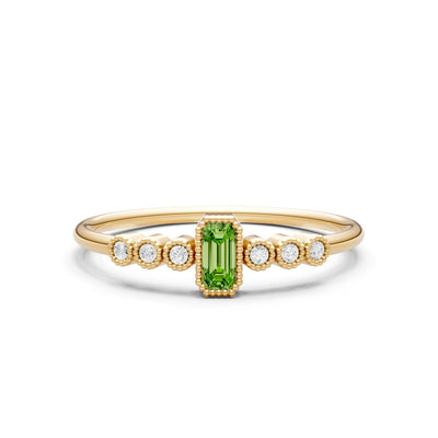 Dainty Bezel Emerald Set Cluster Ring