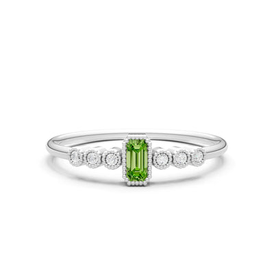 Dainty Bezel Emerald Set Cluster Ring