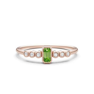 Dainty Bezel Emerald Set Cluster Ring