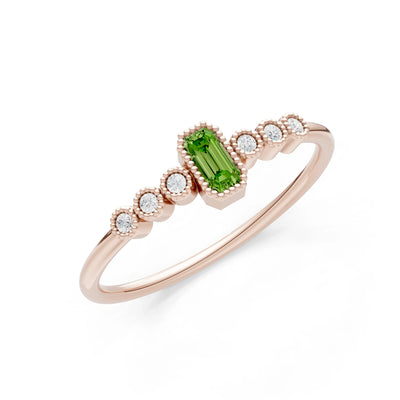 Dainty Bezel Emerald Set Cluster Ring