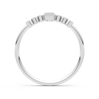 Swiss Blue Topaz Dainty Bezel Emerald Set Cluster Ring