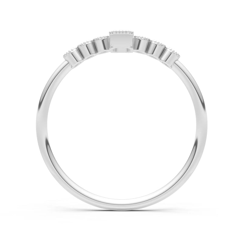 Swiss Blue Topaz Dainty Bezel Emerald Set Cluster Ring