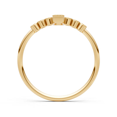 Dainty Bezel Emerald Set Cluster Ring
