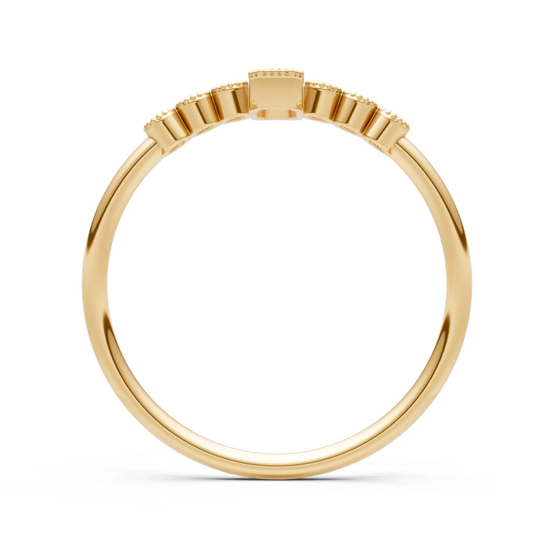 Dainty Bezel Emerald Set Cluster Ring