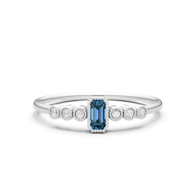 Alexandrite Dainty Bezel Emerald Set Cluster Ring