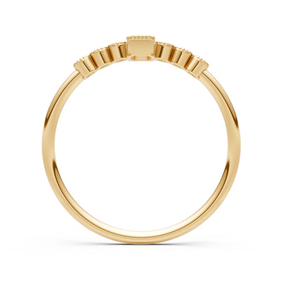 Dainty Bezel Emerald Set Cluster Ring