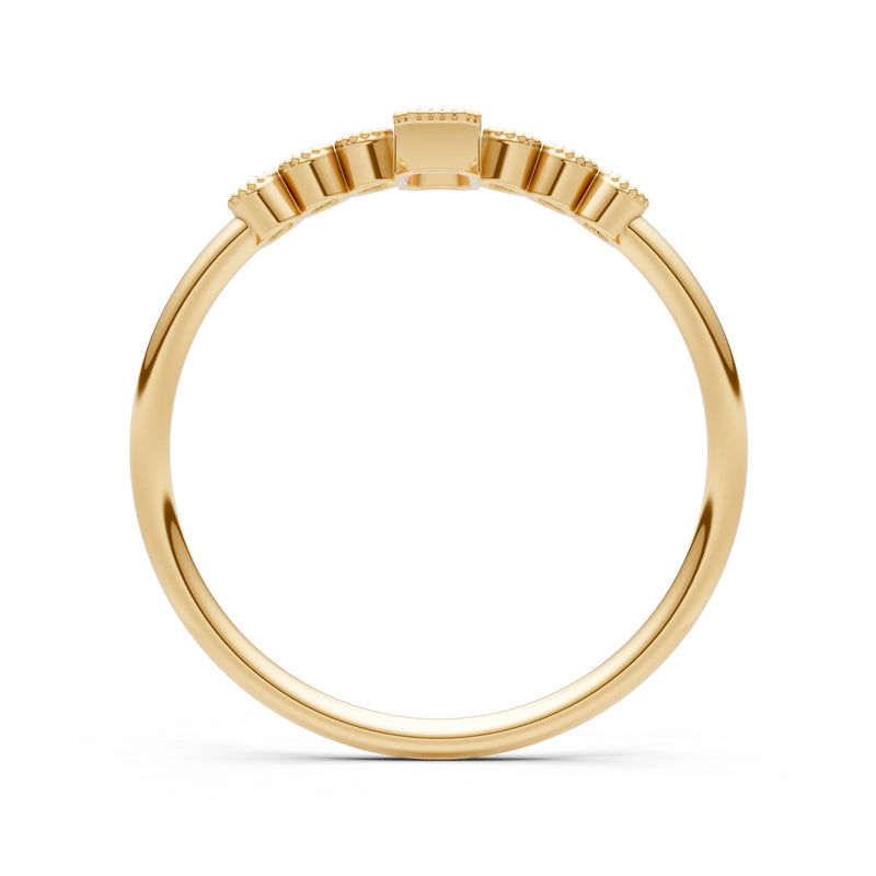 Dainty Bezel Emerald Set Cluster Ring