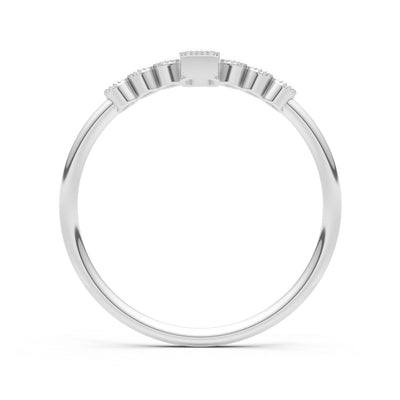 Emerald Dainty Bezel Emerald Set Cluster Ring