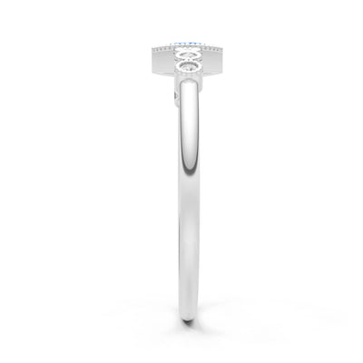 Swiss Blue Topaz Dainty Marquise Center Cluster Ring