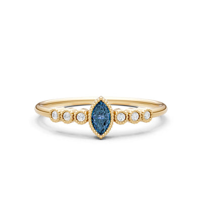 Alexandrite Dainty Marquise Center Cluster Ring