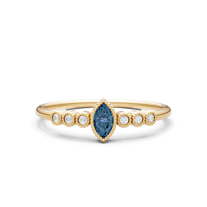 Alexandrite Dainty Marquise Center Cluster Ring