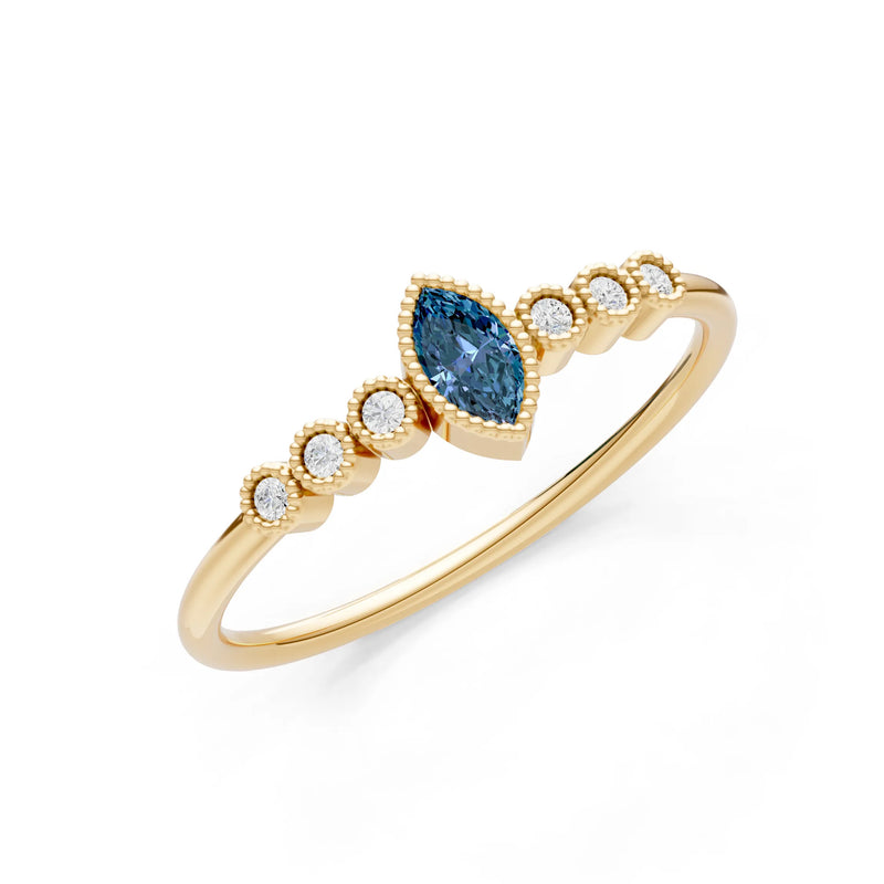 Alexandrite Dainty Marquise Center Cluster Ring