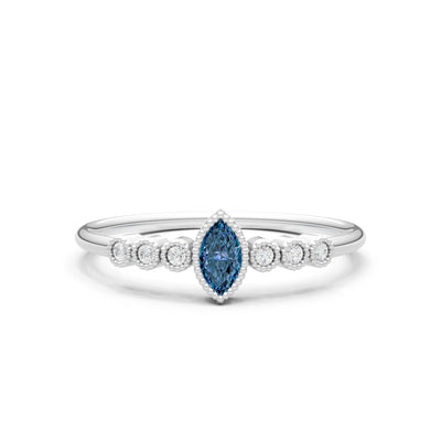 Alexandrite Dainty Marquise Center Cluster Ring